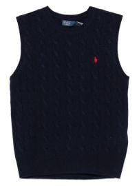Polo Ralph Lauren cable-knit Sleeveless Vest Blue at Farfetch